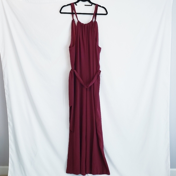 NWT Trina Turk Azar Wide Leg Jumpsuit Sleeveless Jumper Wine - Picture 3 of 11